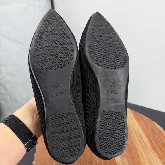 VIVAIA Black cream Flats Pointed-Toe Loafers (Amelia 2.0) sz 41 9.5 - Picture 5 of 7
